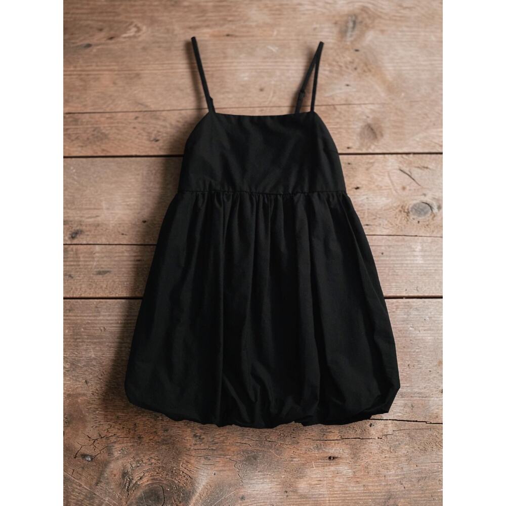 Girl's Black Art Class Dress Balloon Hem 10 12 Large